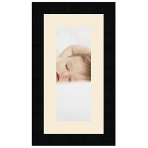 Cadres Photos pêle mêle multivues Ivoire 1 Photo(s) 10x25 Passe Partout, Cadre Photo Mural 15x30 cm Noir, 3 cm de Largeur (RK Cadres, neuf)
