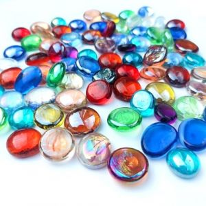 XOXVURI Galets En Verre Lot De 200G / Environ 40 Galets En Verre Multicolores Pour Enfants Pierres Décoratives Pour Vases Pierres De Mosaïque Pour Travaux Manuels Briques De Mosaïque (FASHU GNAHZ LTD, neuf)