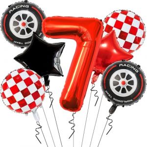 Balloon Anniversaire Voiture 7 Ans,Ballons de Course pour Voiture,Deco Anniversaire Cars 7 Ans,ballon Anniversaire 7Ans,Kit ballons Anniversaire 7Ans,Décoration d'Anniversaire Ballon pour Enfant (LIEYUEYU LIMITED, neuf)