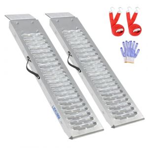 LIEKUMM Lot de 2 rampes d'acc&egrave;s en acier - Charge maximale : 440 kg - 100 cm - Pour remorque, voiture, garage, moto &eacute;lectrique, ATV, atelier, entrep&ocirc;t, rampe de chargement, moto (Liekumm, neuf)