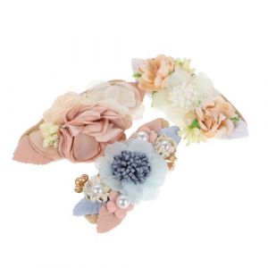 VICASKY 3 Pièces Bandeau Pour Enfants Enfant En Âge Casque Couvre-chef D'anniversaire De Bébé Nourrisson Bandes Fleur Nouveau-né Les Tout-petits Bandeaux Bébé Bandeau Bébé Fille Soie (Belicious Helper, neuf)