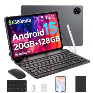 DOOGEE Tab A9 Pro Android 15 Tablette avec Clavier, Tablette 10 Pouces 20GB+128GB/2TB Expand,Quad Core,Batterie 6580mAh,Tablette Tactile 1280x800 IPS HD,WiFi 5G,Double Haut-parleurs,Double Cam&eacute;ra (Vendora FR, neuf)