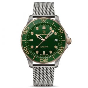 Pagani Design 007-Mod&egrave;le Montre automatique pour homme &agrave; mouvement japonais avec lunette en c&eacute;ramique tournante en acier inoxydable - Montre-bracelet &eacute;tanche &agrave; remontage automatique, Bracelet (Trendy Watches Store, neuf)