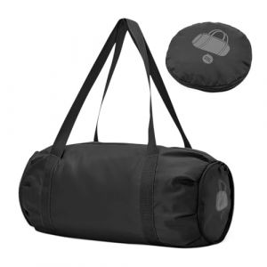 SamHeng Sac de Sport Pliable, Grande Capacité 25L Sac de Voyage Duffel Bag avec Poche Sèche Humide, Ultra-léger Étanche Sac à Bandoulière Sac Weekend pour Vacances Camping Plage Gym (Noir) (QingPo, neuf)