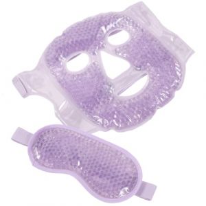Mikikit Masque de Gel Froid pour Yeux et Visage Masque de Sommeil R&eacute;utilisable Pack de Froid Relaxant avec Bande &Eacute;lastique L&eacute;ger et Portable pour Bureau Maison et Voyage Couleur Al&eacute;atoire (Famidago, neuf)