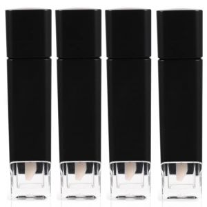 Toyvian Lot de 4 Tubes &agrave; L&egrave;vres Rechargeables en Plastique 5G Flacon de Gloss Vide Transparent Base Noire Contenant Compact pour Maquillage L&egrave;vres DIY Paquet &agrave; Main et Trousse de (TXINNG, neuf)