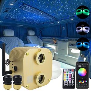 Callsky 20W LED Fibre Optique Star Plafonniers Kit, APP/Télécommand, Kit de plafonnier étoile, Lumière du ciel étoilé flashable, Maison/Voiture, Activation de la musique 860pièces*(0.75+1+1.5) mm*4M (SHINE Innovation, neuf)