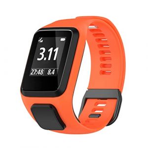 CZhkg Bracelet de Montre pour TomTom 4/TomTom &Eacute;tincelle Strap,Silicone Strap Bracelets Armband Strap Bande avec Fermoir pour Tomtom Runner 2/Runner 3/Golfeur 2/Runner 3 Cardio Watch (orange) (CZhkg, neuf)