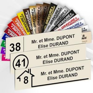 Plaque Boite Aux Lettres Adhésive PVC Avec Numéro – Plaque Gravée À Personnaliser 10 x 2,5 cm – 20 Couleurs Disponibles (Beige) (GRAVURE ET COMPAGNIE, neuf)