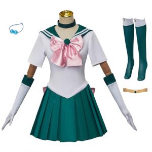 AYIMEIS Kino Makoto Cosplay Costume Set Femme D&eacute;guisements de Anime Sailor Girl Costume Sailor Jupiter Cosplay Uniforme de Marin JK Uniforme Japonais No&euml;l Halloween Carnaval F&ecirc;te Tenue Vert (AIYIMEIDE, neuf)