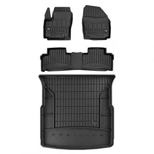 MOTOS Kit de tapis de sol en caoutchouc et tapis de coffre pour Ford S-Max I 2006-2014 Améliorez votre confort de voyage avec tapis antidérapant voiture 3D- Tapis de sol voiture tous temps, protection (MOTOS EU, neuf)