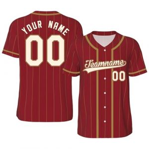Maillot de Baseball Personnalis&eacute; Imprim&eacute; Nom Num&eacute;ro Chemises de Baseball Chemise &agrave; Boutons pour Hommes/Femmes/Jeunes S-4XL (Shender, neuf)