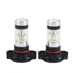 CFTGIW 2 Pièces 12-24V 100W 6000K Ampoules LED Antibrouillard LED Brillantes de Voiture Blanche 2504 PSX24W Ampoule LED pour 2015-2018 pour Phare Antibrouillard Feux de Jour (Yesyesta, neuf)