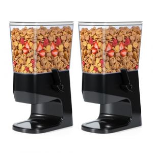 Tokokimo Distributeur Cereales 3,2 L – Distributeur de Cereales Petit Dejeuner et Distributeur Bonbon, Ne Broie Pas Les Céréales, pour Cornflakes, Sucreries, Noix, Haricots, Granola, （Noir, 2 Pièce） (Yuanqin, neuf)
