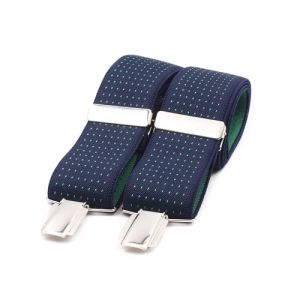El mono con pajarita Bretelle homme bleu pois vert Fabriqu&eacute;es &agrave; la main en Espagne | Bretelles homme pour pantalon | 3 pinces extra-fortes (Micro bleu-vert) (El Mono con Pajarita, neuf)