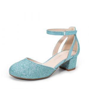 DREAM PAIRS Ballerines Filles &agrave; Talon Bloc Mary Jane Chaussures de Princesse Confortables pour F&ecirc;te Soir&eacute;e,Size 28,Bleu,KKUMPU2501 (dreampairsEU, neuf)