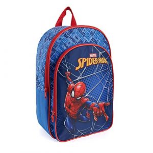 PERLETTI Spiderman Sac à Dos pour Enfant avec Poche Avant - Cartable Garçon École Maternelle Primaire Spider Man Homme Araignée - Sac de Voyage Rouge et Bleu Léger Spider-Man - 36x25x12 cm (PERLETTI, neuf)
