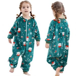 HAHASHOW Gigoteuse a Pied Flanelle Hiver Pyjama B&eacute;B&eacute; No&euml;l Manches Longues Turbulette Avec Pied 2.5 Tog pour Enfant de 2 &agrave; 3 Ans, P&egrave;re No&euml;l (BabyHome Supply, neuf)