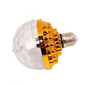 Haofy Lumi&egrave;re Rotative LED RGB 6W, Synchronisation Musicale E26/E27, Lampe de F&ecirc;te Disco pour la Maison, D&eacute;corations de Vacances en Bo&icirc;te de Nuit (Ampoule dor&eacute;e (6 couleurs)) (Herexty, neuf)