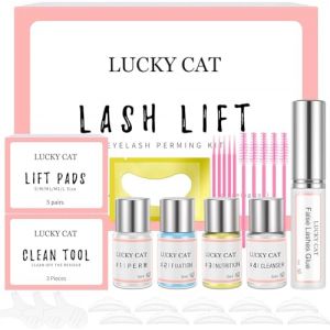 Kit Rehaussement de Cil,Lash lift Kit,Eyelash Perming Kit Rehaussement Cils,Cils Liquides Curling Perming Kit Idéal pour les Salons (LUCKY CAT DIRECT, neuf)