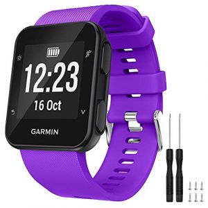 TopPerfekt Bracelet de montre Compatible avec Garmin Forerunner 35, de Remplacement en Silicone Souple pour Garmin Forerunner 35 Smart Watch, Fit 5.11 "-9.05" (130-230 mm) Poignet (Violet) (TopPerfekt FR, neuf)