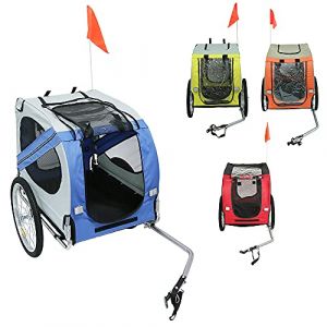 Remorque Vélo Universel, Remorque à Vélo Pliable, Remorque de Vélo en Tissu Oxford avec Reflecteurs, env. 73×137×90 cm, Charge Max. 40 kg, Bleu-Gris A (XUASHW, neuf)