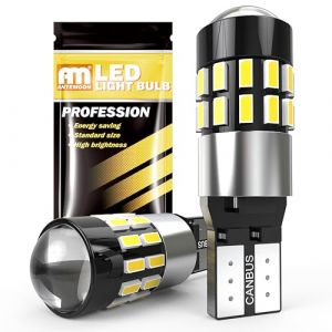 ANTEMOON 2pcs T10 W5W LED Ampoule 6500K Blanc 12V 24V Wedge 194 168 501 Voiture Ampoules Canbus Sans Erreur Lumi&egrave;re D&ocirc;me, Porte, Position, Feux de Plaque d'immatriculation, Int&eacute;rieures Plafonnier (Antemoon, neuf)