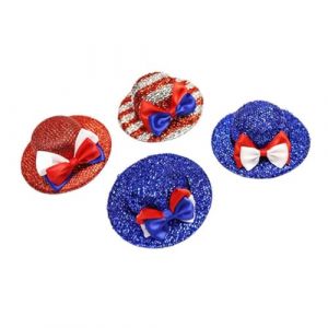 OATIPHO 2 Pièces Barrette à Cheveux Garçon Fille Épingles à Cheveux Thème Jour de Indépendance Accessoires de Fête pour Garçon Fille et Adultes Bleu avec Nœud Blanc et Rouge Bleu et Rouge (Tsun Ki-sung, neuf)