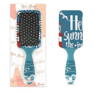 Peigne de massage antistatique avec coussin d'air, brosse à cheveux aquarelle avec phare nautique, brosse de massage carrée pour femmes et filles (OSAM SPACE, neuf)