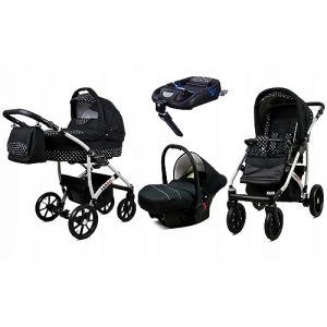 BabyLux&reg; Enfant Poussette Combin&eacute;e Set 4 en 1 - Largo - incl. Nacelle, Canne, Si&egrave;ge de voiture, ISOFIX Base - Si&egrave;ge Auto - Landau B&eacute;b&eacute; - avec Sac &agrave; langer, Habillage pluie etc. (BabyLux-shop, neuf)