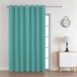 Joydeco Rideau Occultant Taille Personnalisée, Rideau Thermique Isolant Bleu Cyan Anti Chaleur Tenture Opaque à Oeillet Isolation Lumiere Anti UV Decoration Chambre Maison Salon Intérieur (joydeco, neuf)