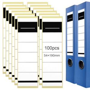 100 Pcs Étiquettes Autocollantes Pour Dos De Classeur, 54 x 190 mm Etiquettes Dossier pour Classeur de 8 cm, Papier Autocollant Pour les Imprimantes, Etiquettes Dossier Longue pour Bureau et école (ZGTX, neuf)