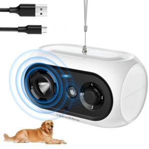 Bubbacare Anti Aboiement Chien, Dispositif Anti Aboiement Chien Ultrason à jusqu'à 50 Pieds de Contrôle à Longue Portée, 3 Niveaux Réglables, Boitier Anti Aboiement Chien Intérieur et Extérieur (SOYAO, neuf)