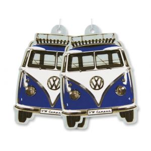 BRISA VW Collection - Distributeur de parfum rafra&icirc;chissant pour voiture Volkswagen avec motif Combi T1 Bus - Vendu &agrave; l'unit&eacute; (Face du bus/Oc&eacute;an/Bleu/Ensemble de 2) (BRISA Entertainment GmbH, neuf)