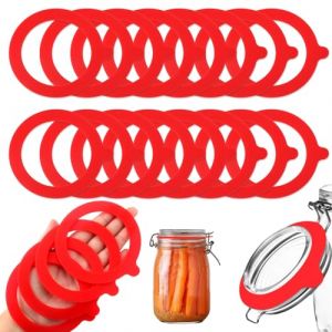 TXXATX 15 St&uuml;ck Joint Bocaux Le Parfait 69x95mm Caoutchouc Bocaux Silicone Joint Bocaux R&eacute;utilisable Joint Caoutchouc Bocaux Rempla&ccedil;able pour Bocaux de Conservation Bocaux en Verre Bocaux - Rouge (JiaFangTrading, neuf)