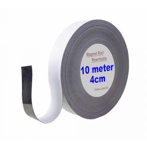 TUKA 10m x 40mm x 1mm Magnétique Ruban de Marquage, Réinscriptible Découpable Bande Magntica pour Étiquetage, Tableau Blanc, Tableaux Magnétiques etc. Inscriptible Effaçable, Blanc TKD9046-4cm (TuKai, neuf)