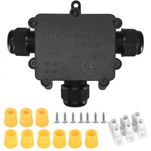 Boîte de Jonction étanche IP68, Boîte de Dérivation Etanche Electrique Exterieur, 3 Voies Connecteurs de Câble pour Cable 3-8mm & 9-14mm Diamètre (XinJiHuiKeJi, neuf)