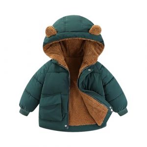 Bébé Hiver Polaire Manteau Enfants Garçons Veste Outwear Manteau d'hiver pour bébé garçon et fille avec fermeture éclair à capuche coupe-vent et chaud en polaire avec deux poches de 12 mois à 5 ans (usitable, neuf)