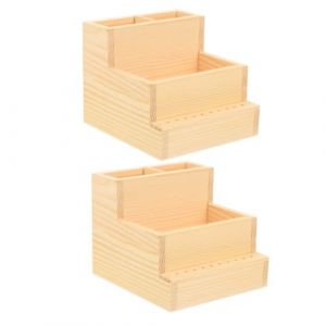 TEHAUX Pr&eacute;sentoir en Bois Double Couche pour Outils de Manucure Trousse &agrave; Outils de Manucure Compacte Organisateur de Rangement pour Accessoires Nail Art Support Pratique pour (Breamblue N, neuf)