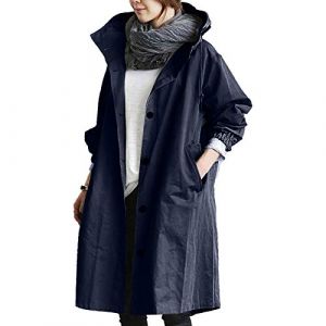 Trenchs pour Femmes Manteau Imperm&eacute;able Pluie Longs Poncho de Pluie Cape de Pluie Anti-Pluie Coupe-Vent Respirant Grande Taille Imperm&eacute;able a Capuche avec Poche Manteau de Pluie (Anglekie, neuf)
