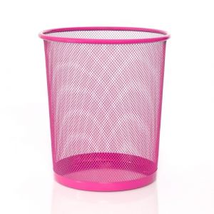 Sinoba Corbeille &agrave; papier - En fil de fer - Hauteur : 26 cm - Petite taille - 10 l - Rose (discount-oase, neuf)