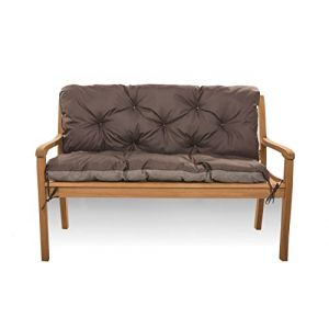 Coussin de banc 2 ou 3 places, coussin pour balancelle de jardin, coussin de canapé, gardin, coussin de banc d'intérieur, coussin pour banc d'extérieur (170_x_60_x_50_cm, marron) (setgarden, neuf)