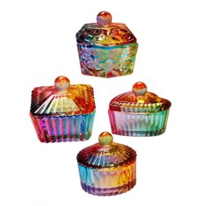 AUTSUPPL 4 pi&egrave;ces Coupe Manucure Verre Multiforme R&eacute;cipient Monom&egrave;re D&eacute;coratif pour Ongles Tasses Manucure Transparentes Accessoire Pratique pour Art Ongulaire (Sanacen, neuf)