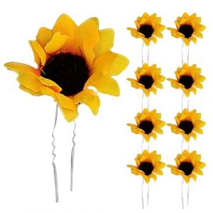 OUNONA Lot de 20 &eacute;pingles &agrave; cheveux marguerite &ndash; &Eacute;pingle &agrave; cheveux tournesol en U pour chignon &ndash; &Eacute;pingle &agrave; cheveux en tissu pour f&ecirc;tes, mariages, chic au quotidien &ndash; Accessoires pour coiffures (Gustell, neuf)