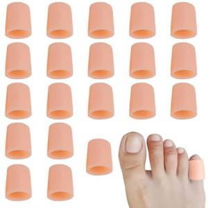 20 Pièces Protecteur d'Orteil en Gel Manchons d’Orteil Petits en Gel pour Cors, Ampoules, Callosités, Orteils et Doigts, Empêche le Frottement (Tube d'Orteil Petit en Gel, Couleur de peau) (Newbilty OU, neuf)