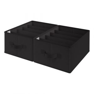GRANNY SAYS Organisateurs Armoire Vetement, Lot de 2 Boites de Rangement Tissu, Organisateur Placard Vetement pour Tee Shirt Pantalon, Rangement Vetement Dressing pour V&ecirc;tements et Penderies, Noir (SEMPERFUN, neuf)