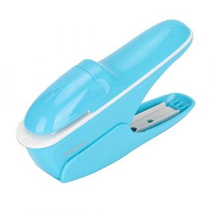 Fyearfly Agrafeuse Sans Agrafes, Agrafeuse Portable Sans Agrafe Pour Brochures De Livrets, Agrafeuse Abs Sans Agrafes Pour Livres Papier Agrafeuse Sans Agrafes Pour Reliure Manuelle(Bleu) (Letcart, neuf)