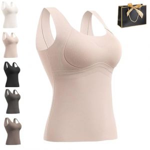 Welfaries D&eacute;bardeur thermique pour femme avec soutien-gorge int&eacute;gr&eacute;, d&eacute;bardeur d'hiver &eacute;pais et chaud sculptant avec soutien-gorge &eacute;tag&eacute; (XL, peau) (Yuhai E-commerce, neuf)