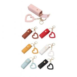 Fegtrtyoa Porte-Clés pour Sac à Rouge à Lèvres, Pince à Homard, Mini Récipient pour Rouge à Lèvres en Cuir PU Inoxydable avec Pendentif en Forme de Cœur, Organisateur de Clés pour Sac à Main (xuanyx, neuf)