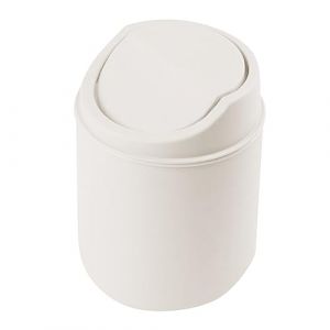 Mini poubelle de bureau 5 L avec couvercle basculant &ndash; Petite poubelle de bureau en plastique avec couvercle rabattable | Poubelle compacte pour bureau, chambre, salle de bain et plan de travail de (⭐⭐⭐⭐⭐Five Amm⭐⭐⭐⭐⭐, neuf)